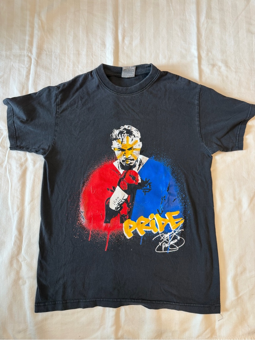 Vintage Manny Pacquiao Pride Of The Philippines Boxing Hit T-Shirt Mens M Black